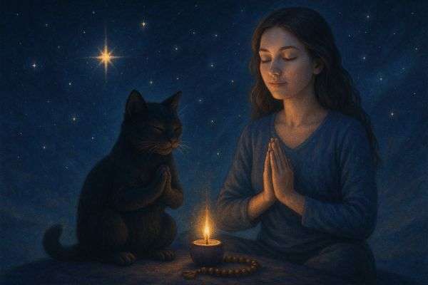 猫 瞑想