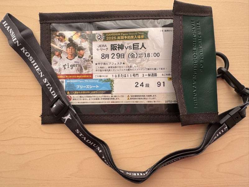 試合観戦チケットにジャストサイズ