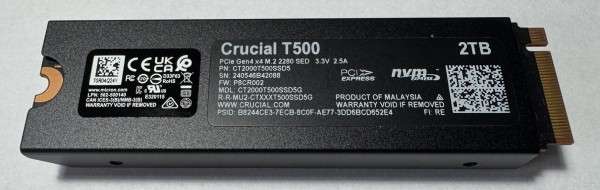 Crucial T500 2TB 裏面